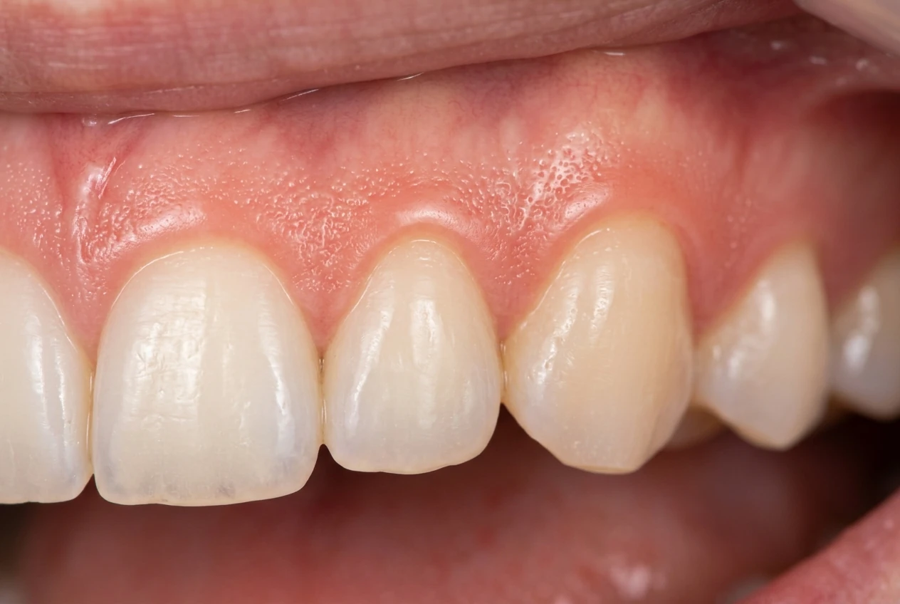 Clean illustration of the gumline where teeth meet gums